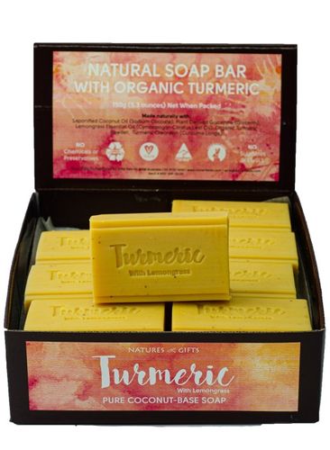 Cloverfields Turmeric with Lemongrass 150g Soap Box of 16