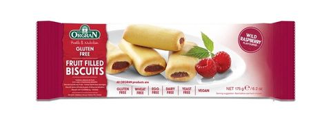Orgran Wild Raspberry Fruit Filled Biscuits 175gm