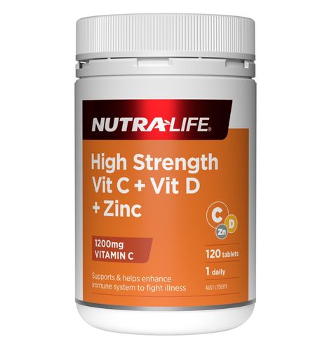 NL High Strength VIT C + VIT D + ZINC 120 tablets