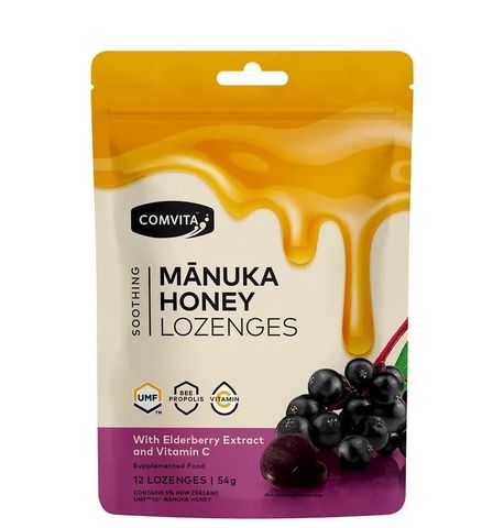 Comvita Soothing Manuka Honey Lozenges Elderberry - Box of 6