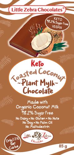 LZC Keto Toasted Coconut Plant Mylk Chocolate 85g x 12 CDU