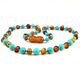 Baltic Babies Baby Necklace Turquoise & Honey Amber