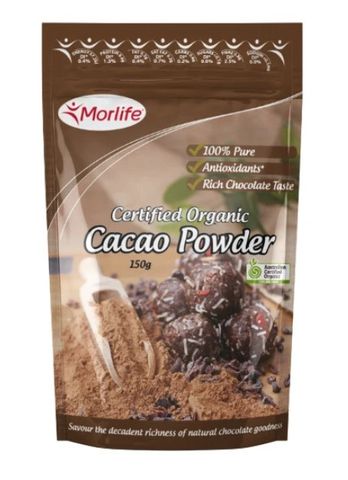 Morlife Certified Organic Cacao Powder 150g