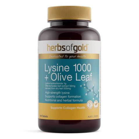 Herbs of Gold Lysine 1000 + Olive Leaf 100 tablets