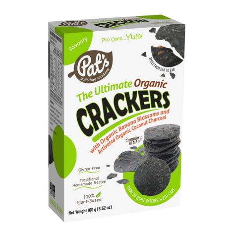 Pat's Organic Snacks Ultimate Charcoal Crackers 100g