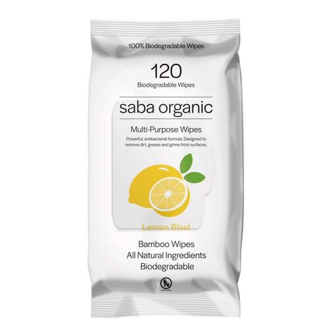 Saba Organic Bamboo Multi-purpose Wipes 120pk