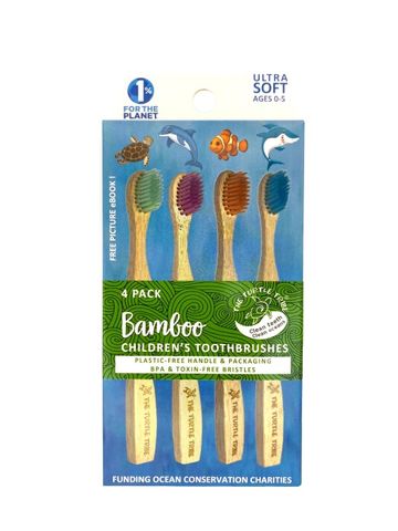 The Turtle Tribe Bamboo children's toothbrush ULTRA SOFT 0-5yrs - Box of 32