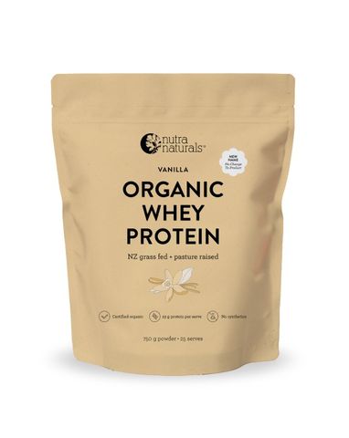 Nutra Naturals Whey Protein Vanilla Certified Organic 750g