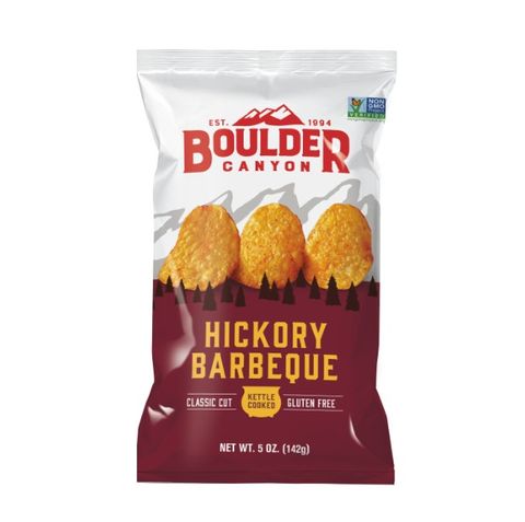 Boulder Canyon Hickory Barbeque Chips 142g - Box of 12