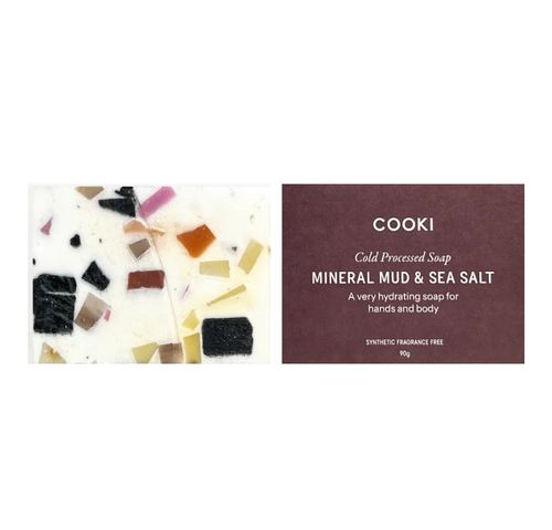 Cooki Haircare Cold Processed Hand & Body Soap in Mineral Mud & Sea Salt 90g