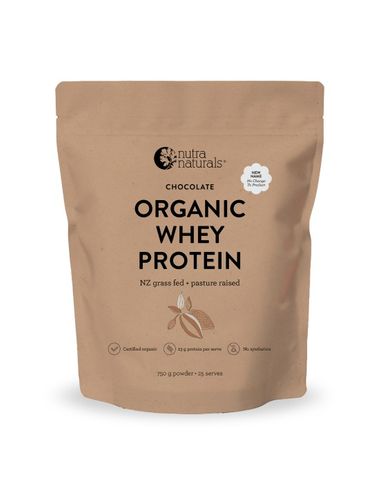 Nutra Naturals Whey Protein Chocolate Certified Organic 750g