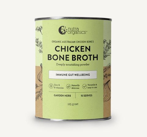 Nutra Organics Chicken Bone Broth Garden Herb 125g