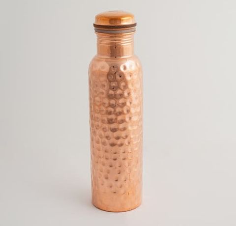 Goodly Gosh Copper Water Bottle Diamond Hammered 950ml Simple Elegance