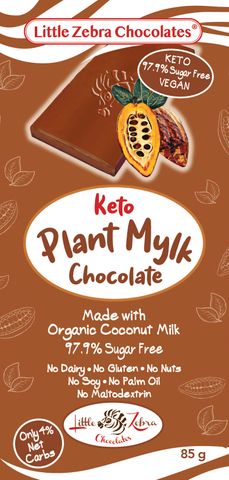 Little Zebra Chocolates Keto Plant Mylk Chocolate 85g - Box of 12