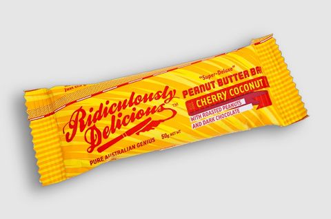 Ridiculously Delicious Peanut Butter Bar Cherry Coconut 50g -  Box of 12