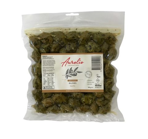 Aurelio Organic Garlic Olives 300g