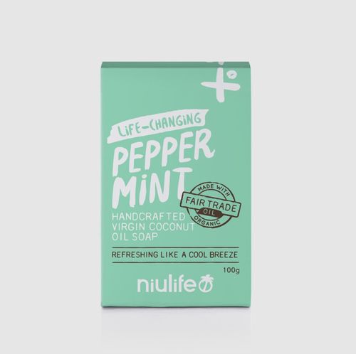 NIU Handcrafted Virgin Coconut Oil Bar Soap Peppermint 100g