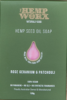 Hemp Worx Rose Geranium & Patchouli Bar Soap 120g