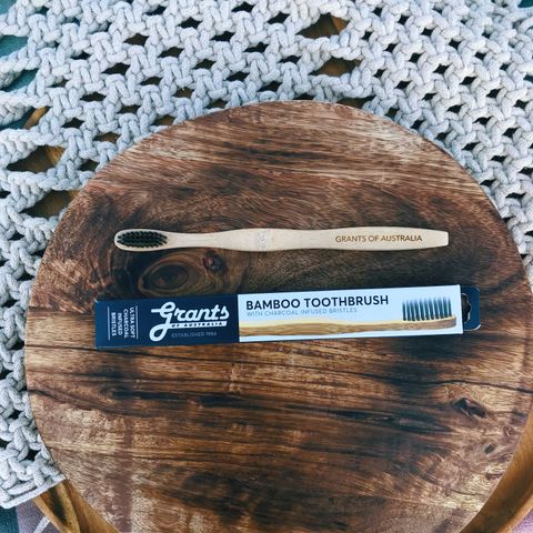 Grants Adult Bamboo Toothbrush Charcoal Ultra Soft - 12 Pack