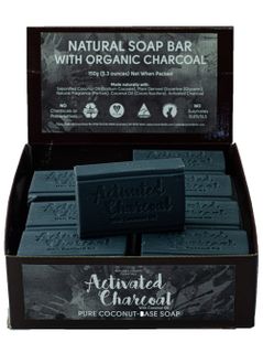 Cloverfields Activated Charcoal with Coconut 150g Soap Box of 16