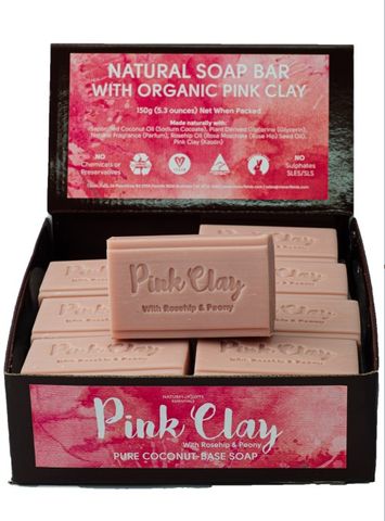 Clover Fields Pink Clay with Peony 150g Bar Soap (box of 16)
