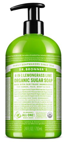 Dr Bronner's Organic Pump Soap Lemongrass Lime