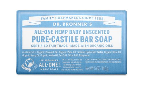 Dr Bronner's 18-in-1 Pure Castile MAGIC BAR SOAP Baby Unscented 140g