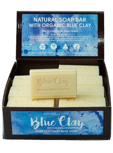 Cloverfields Blue Clay with Grapefruit 150g Soap Box of 16