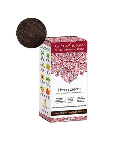 Tints of Nature Semi-Permanent Hair Dye Henna Cream Dark Brown