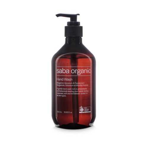 Saba Hand Wash Bergamot Geranium & Peppermint 500ml