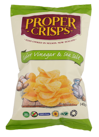 Proper Crisps Cider Vinegar 140g Box of 12