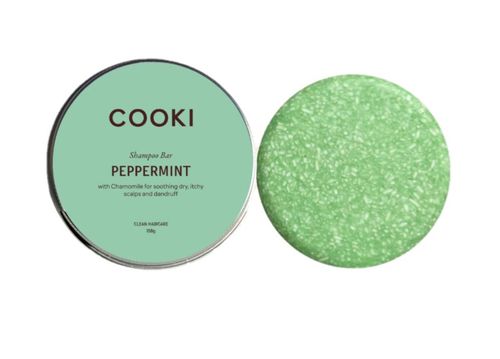 Cooki Haircare Peppermint & Chamomile Shampoo Bar JUMBO With Tin 108g