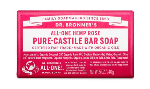 Dr Bronner's 18-in-1 Pure Castile MAGIC BAR SOAP Rose 140g