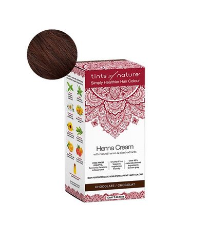 Tints of Nature Semi-Permanent Hair Dye Henna Cream Chocolate