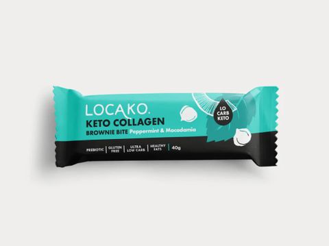 Locako Keto Collagen Brownie Bites Peppermint Macadamia 40g - Box of 15