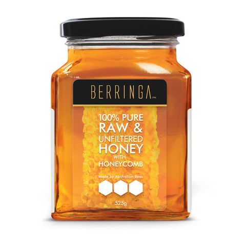Berringa Pure Australian Raw & Unfiltered Honey with Honeycomb 525g