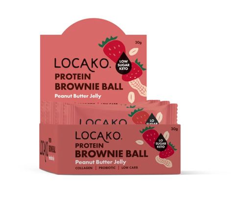 Locako Protein Brownie Ball Peanut Butter Jelly 30g - Box of 10