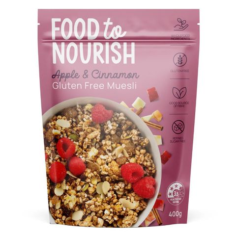Food To Nourish Gluten Free Muesli Apple Cinnamon 400g