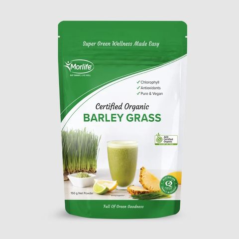 Morlife Certified Organic Barley Grass Fine Powder 150g