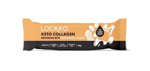 Locako Keto Collagen Brownie Bites Peanut Butter Caramel 40g - Box of 15