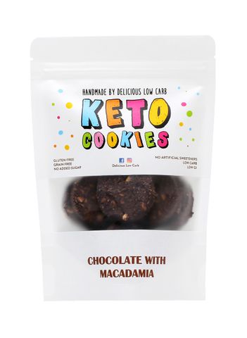 Delicious Low Carb Keto Cookies Chocolate with Macadamia 100g x 5 pack
