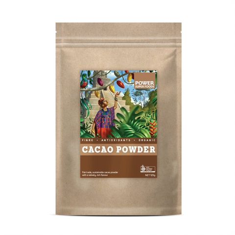 Power Super Foods Certified Organic Origin Cacao Powder Kraft Bag