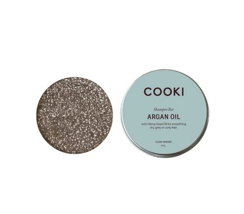 Cooki Haircare Argan Oil Shampoo Bar With Tin 65g