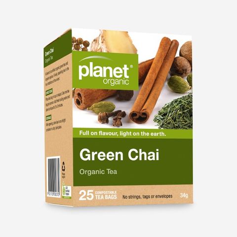 Planet Organic Tea Green Chai 25 Tea Bags