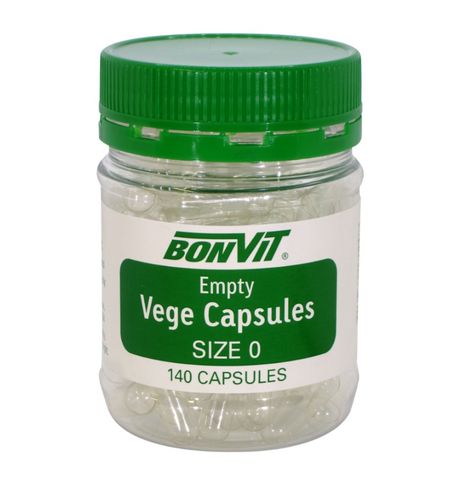 Bonvit Empty Vege Capsules 'O' size 140 capsules
