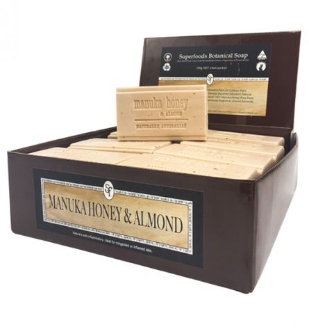 Clover Fields Manuka Honey & Almond Superfoods Botanicals 150g Bar Soap (box of 16)
