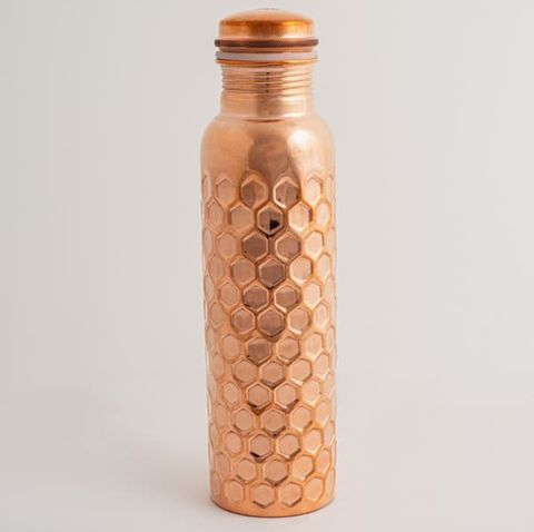 Goodly Gosh Copper Water Bottle Diamond Hammered 950ml Charisma