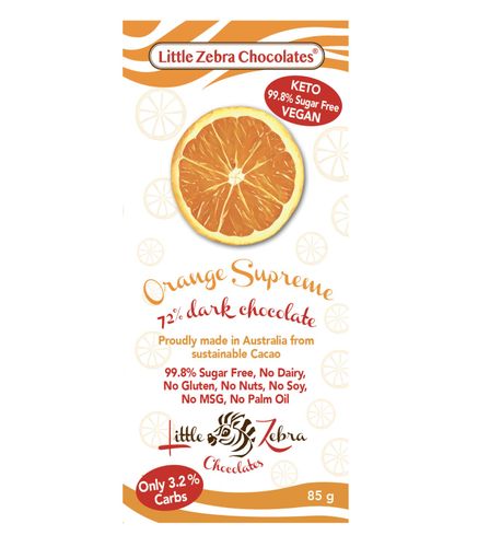 LZC Orange Supreme 73%  Dark Chocolate 85g x 12 CDU