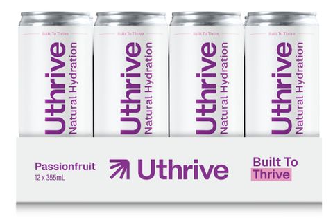 Uthrive Natural Hydration Passionfruit Carbonated 355ml - Box of 12