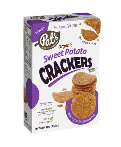 Pat's Organic Snacks Sweet Potato Crackers 100g